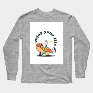 relaxing hotdog enjoy your life Long Sleeve T-Shirt